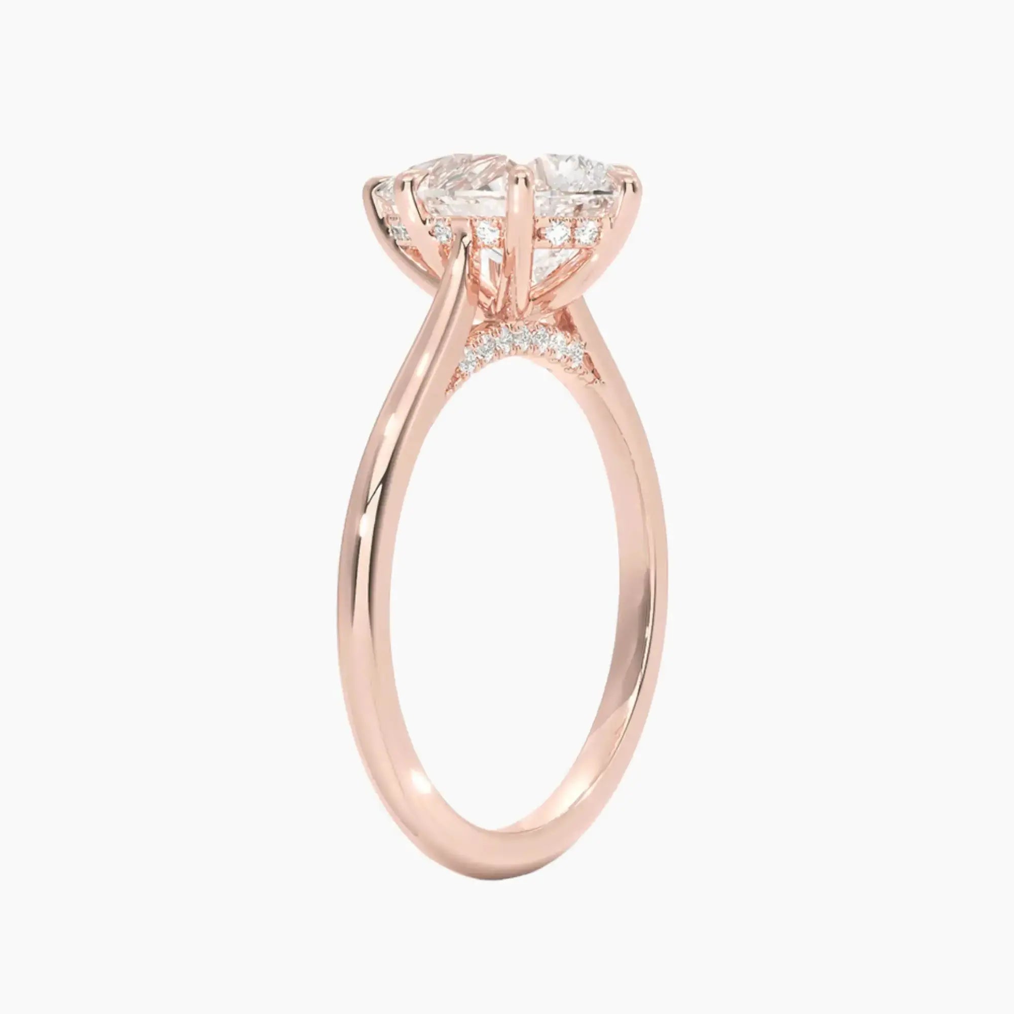 Genevieve Solitaire 1.5 Carat Pear Cut Hidden Halo Lab Grown Diamond Ring in 10K White Gold - View 5