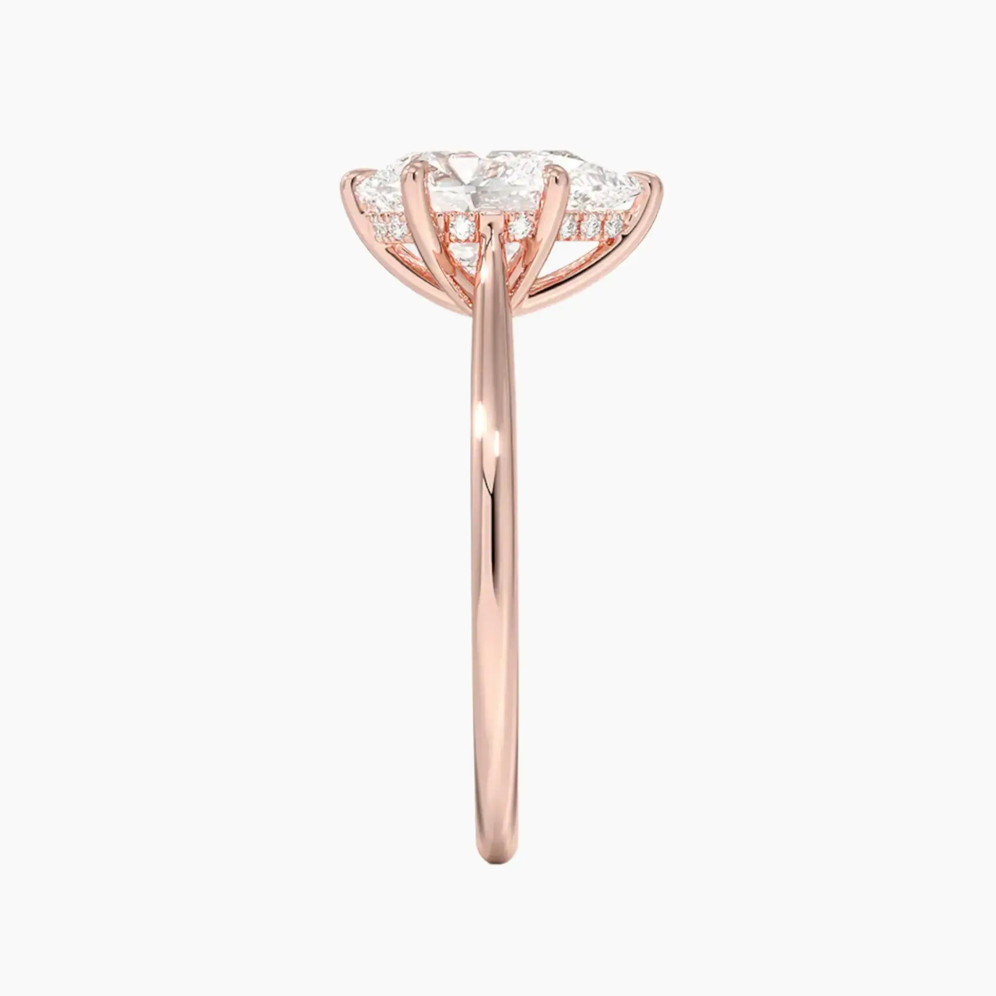 Genevieve Solitaire 3.5 Carat Pear Cut Hidden Halo Lab Grown Diamond Ring in Platinum - View 6