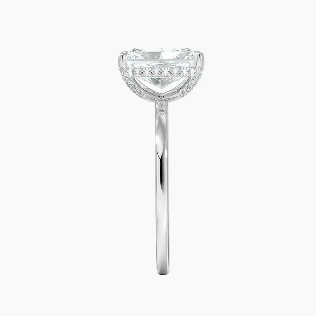 Dahlia Radiant Hidden Halo 1.5 Carat Lab Grown Diamond Engagement Ring in 18K Rose Gold