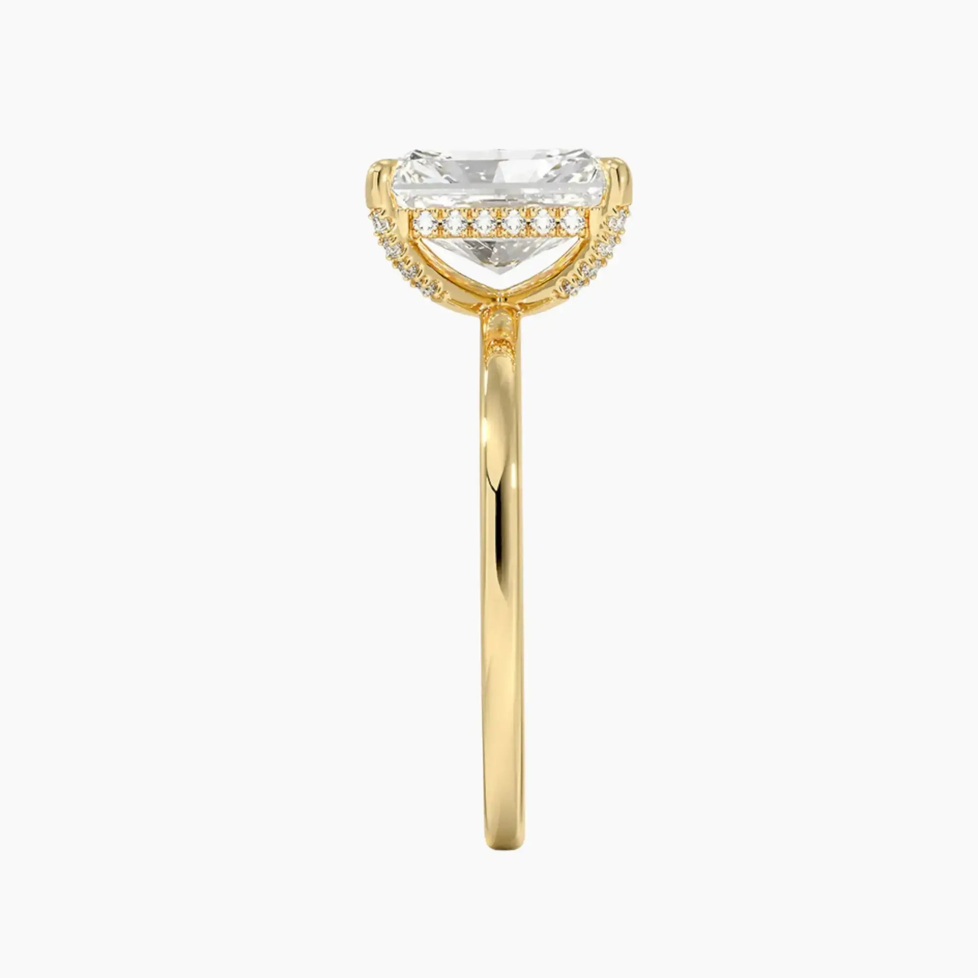 Dahlia Radiant Hidden Halo 1.5 Carat Lab Grown Diamond Engagement Ring in 18K Rose Gold