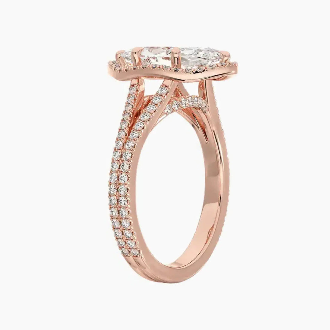 Zephyrine Marquise Designer 1.5 Carat Lab Grown Diamond Engagement Ring in 14K Rose Gold