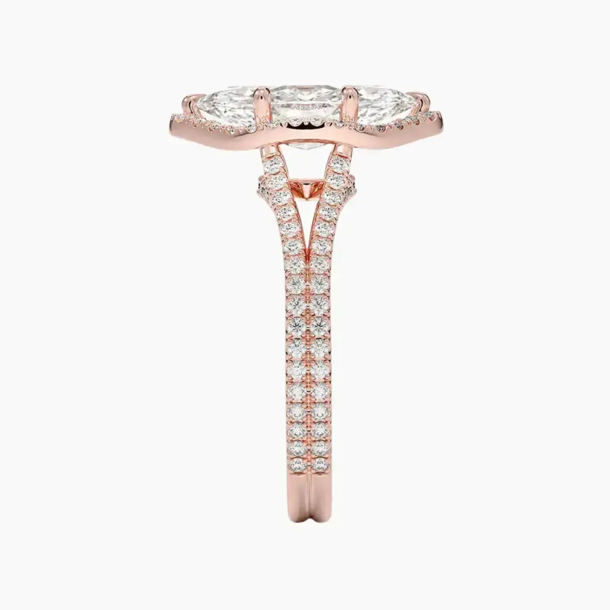 Zephyrine Marquise Designer 1.5 Carat Lab Grown Diamond Engagement Ring in 14K Rose Gold