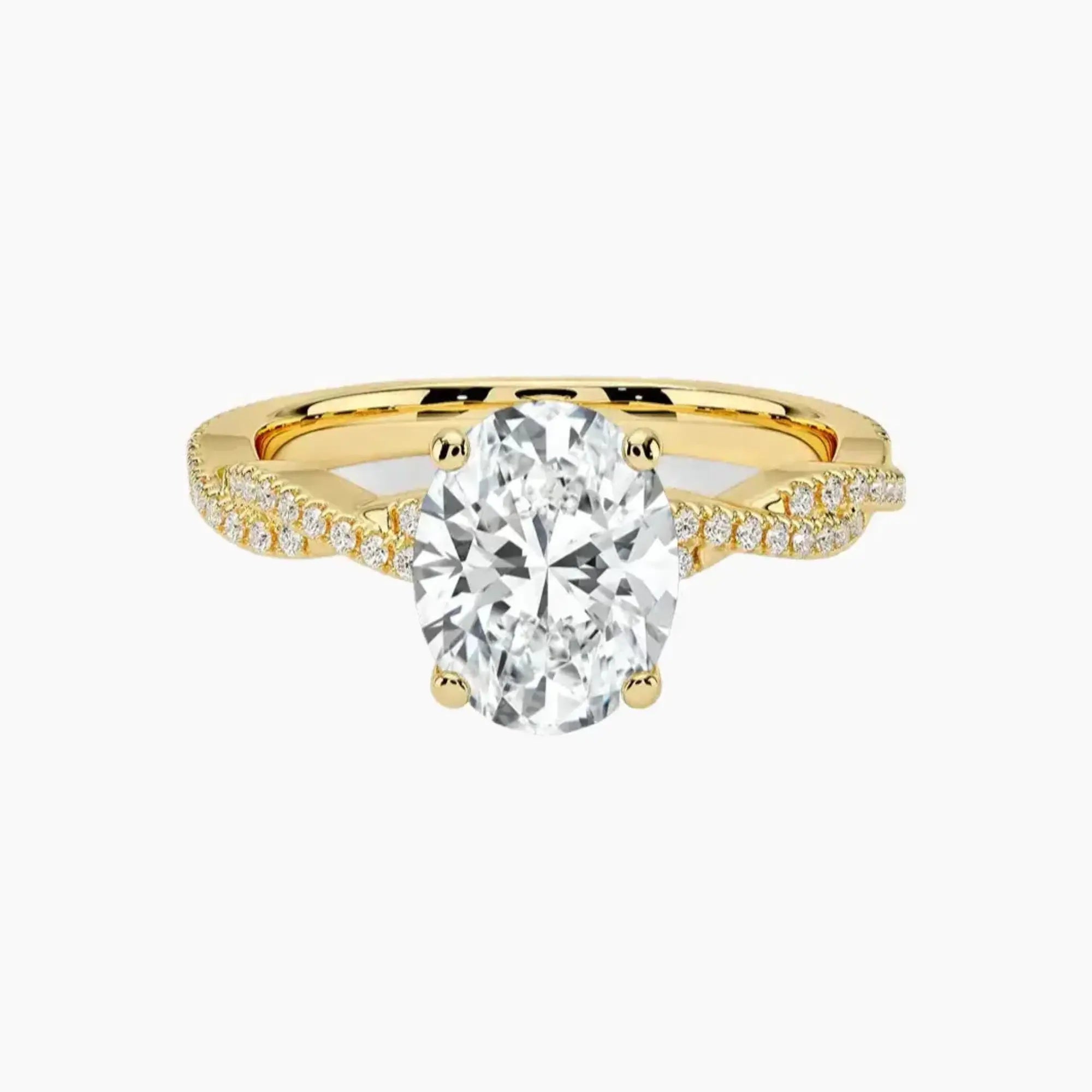 Cassia Oval Designer 1.5 Carat Lab Grown Diamond Engagement Ring in 14K Rose Gold
