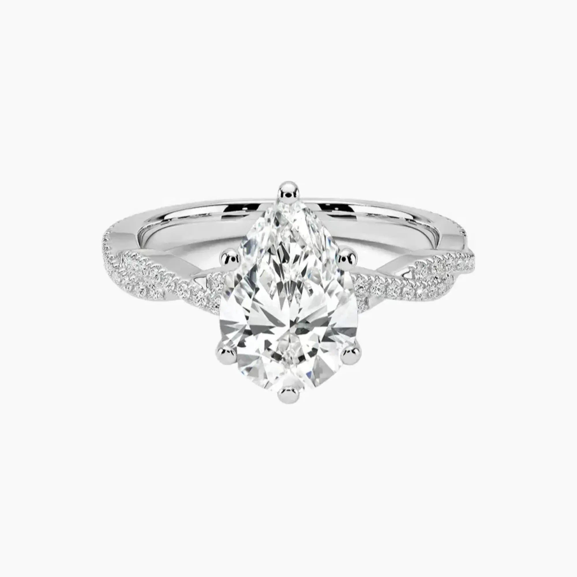 Cassia Pear Designer 1.5 Carat Lab Grown Diamond Engagement Ring in 18K Rose Gold