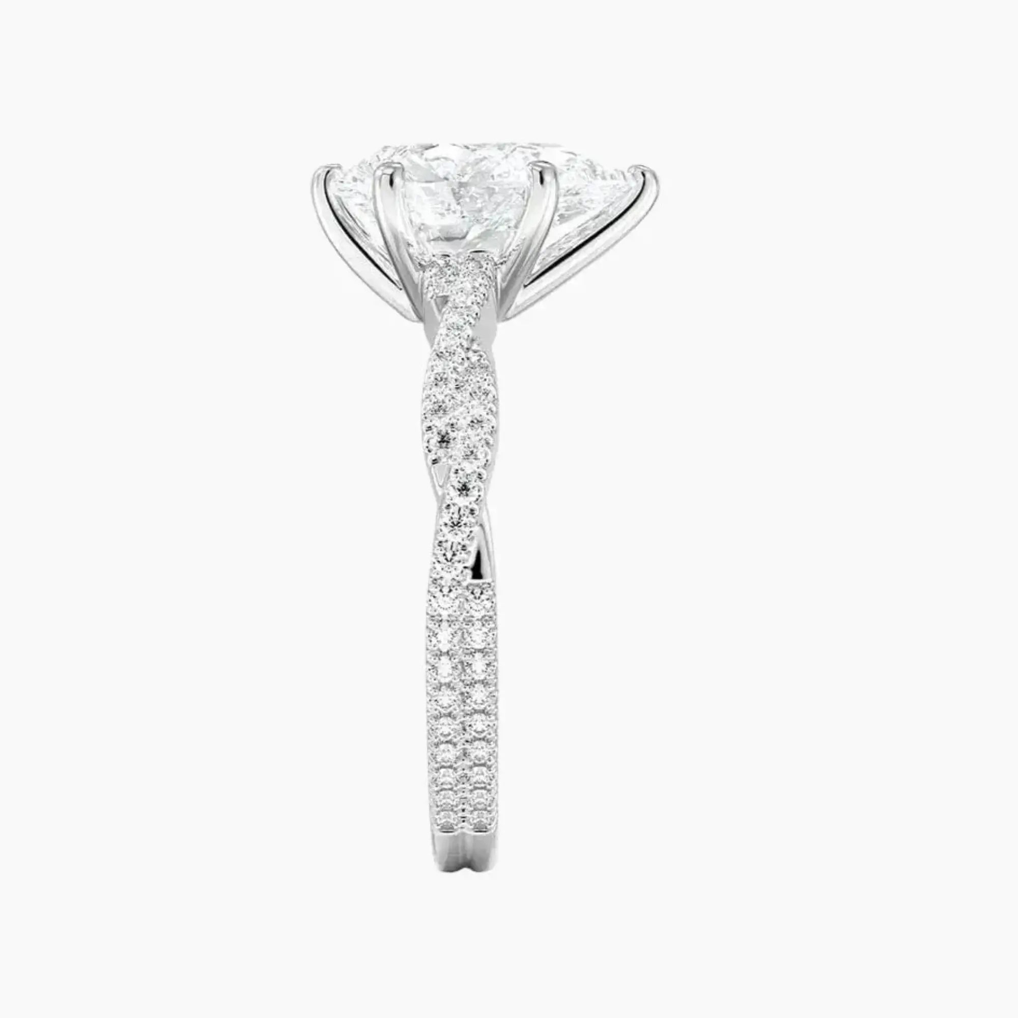 Cassia Pear Designer 1.5 Carat Lab Grown Diamond Engagement Ring in 18K Rose Gold
