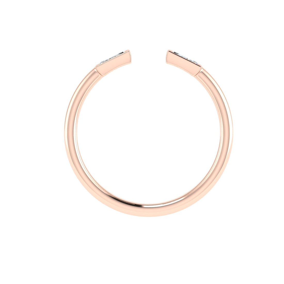 Baguette Open Moissanite Wedding Band Rose Gold