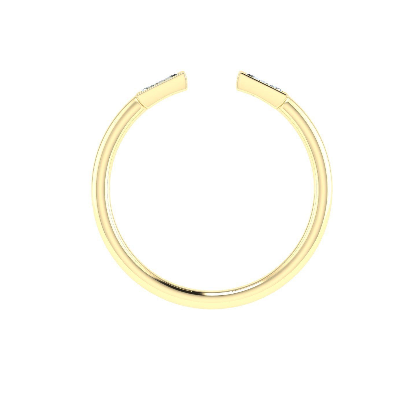 Baguette Open Moissanite Wedding Band Yellow Gold