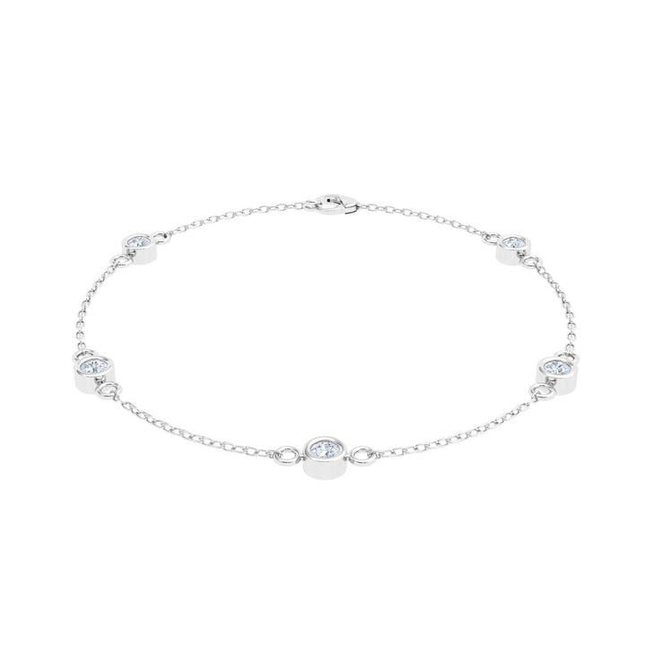 Bezel Moissanite Bracelet White Gold