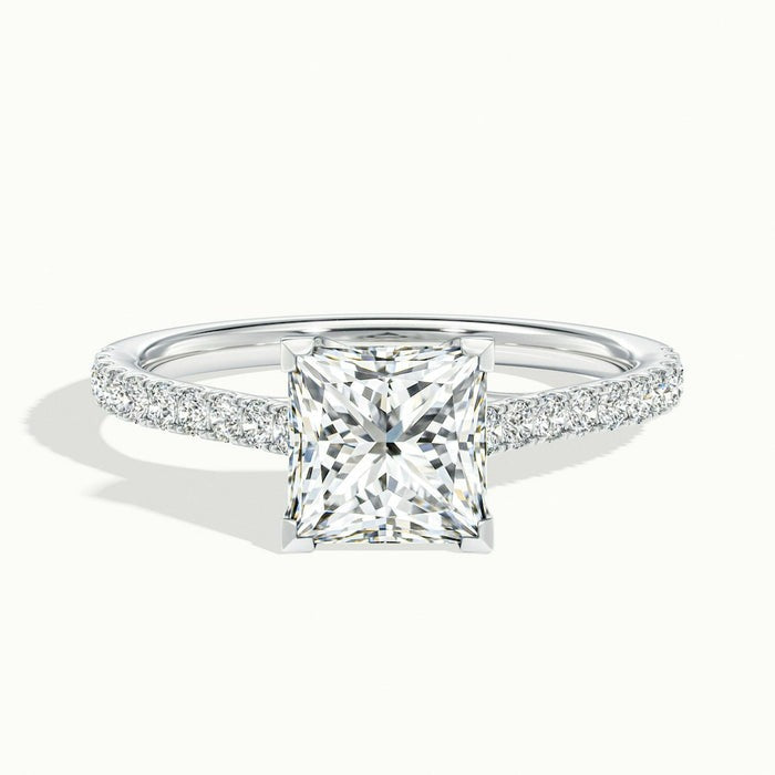 Blaze Princess Temple Scallop Moissanite Engagement Ring