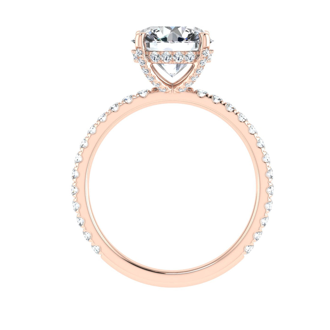 Bliss Round Cut Hidden Halo Moissanite Engagement Ring Rose Gold