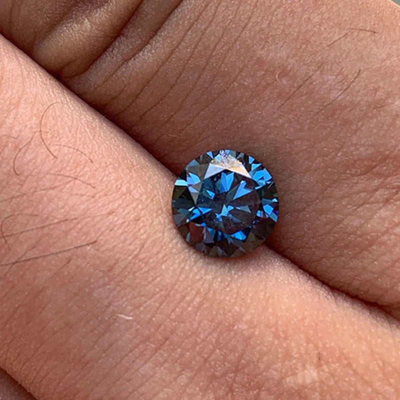 Blue Moissanite Rouns Shape Gemstones