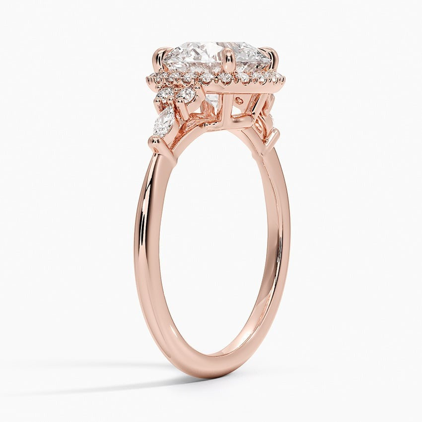 Brilliance Round Cut Vintage Moissanite Engagement Ring Rose Gold