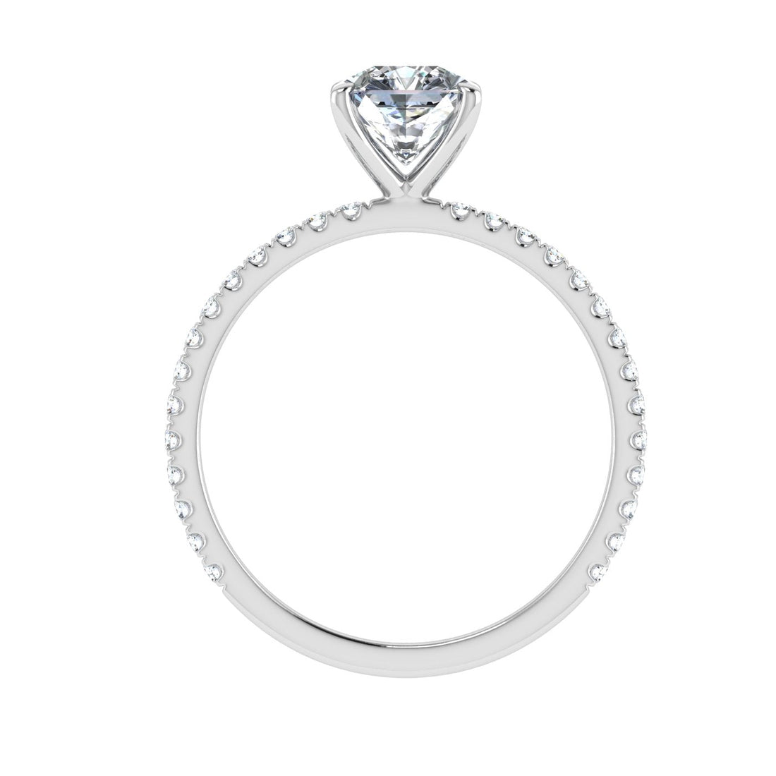 Cascade Asscher Cut Solitaire Moissanite Engagement Ring White Gold