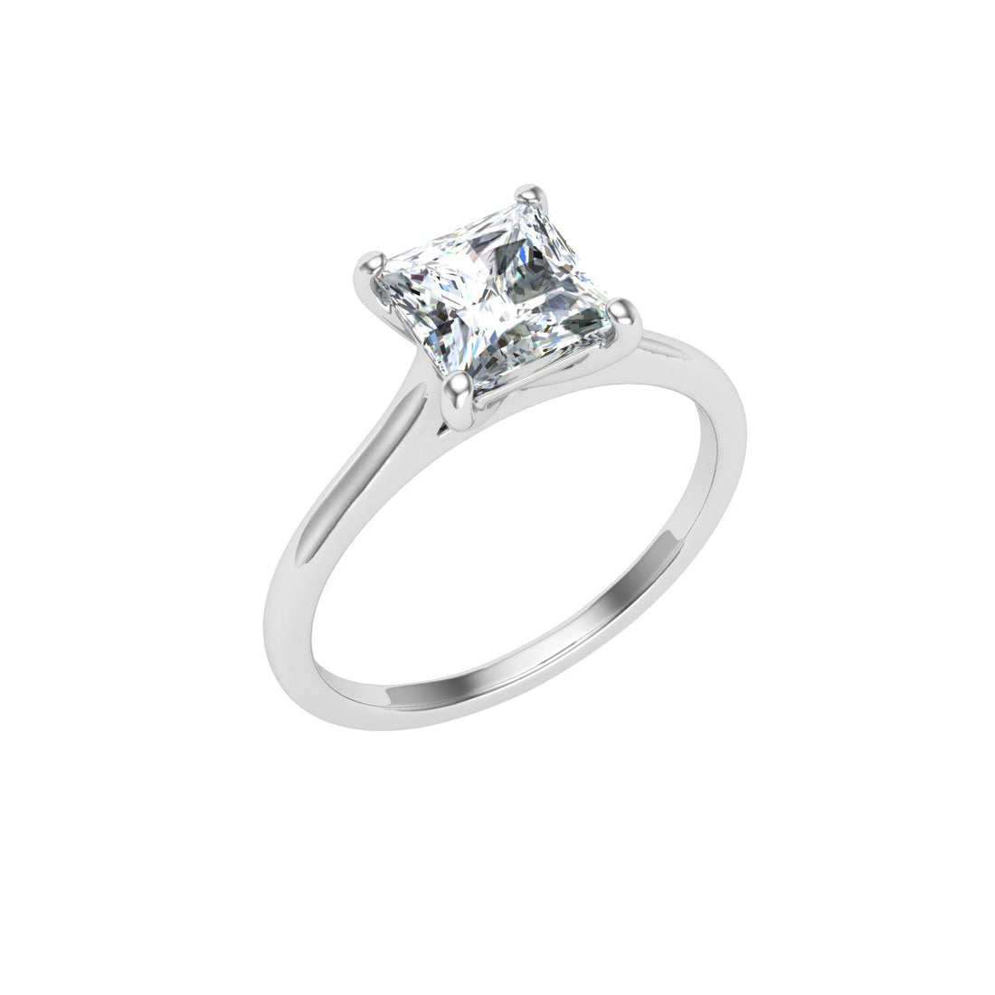 Celebration Princess Cut Solitaire Moissanite Engagement Ring White Gold