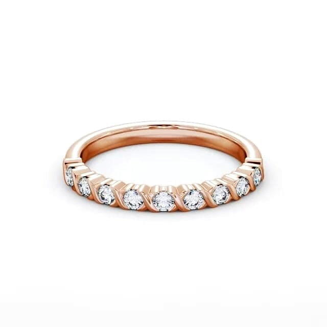 Celeste Half Eternity Round Lab Diamond Elegant Design Ring