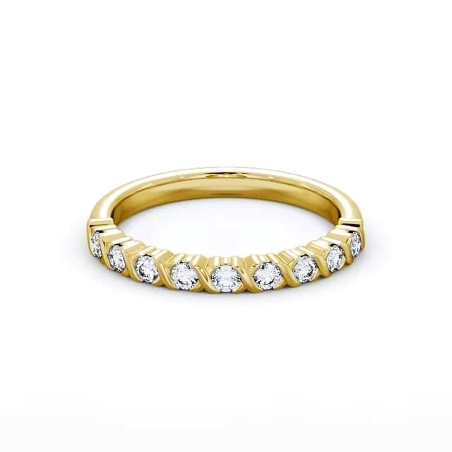 Celeste Half Eternity Round Lab Diamond Elegant Design Ring