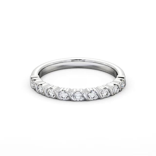 Celeste Half Eternity Round Lab Diamond Elegant Design Ring