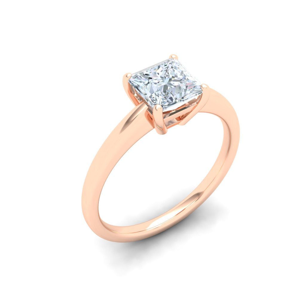 Celestia 1CT Princess Cut Solitaire Moissanite Engagement Ring Rose Gold