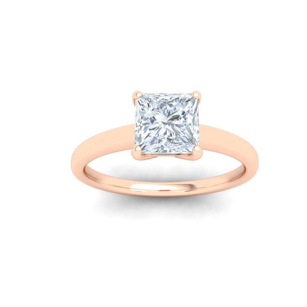 Celestia 1CT Princess Cut Solitaire Moissanite Engagement Ring Rose Gold
