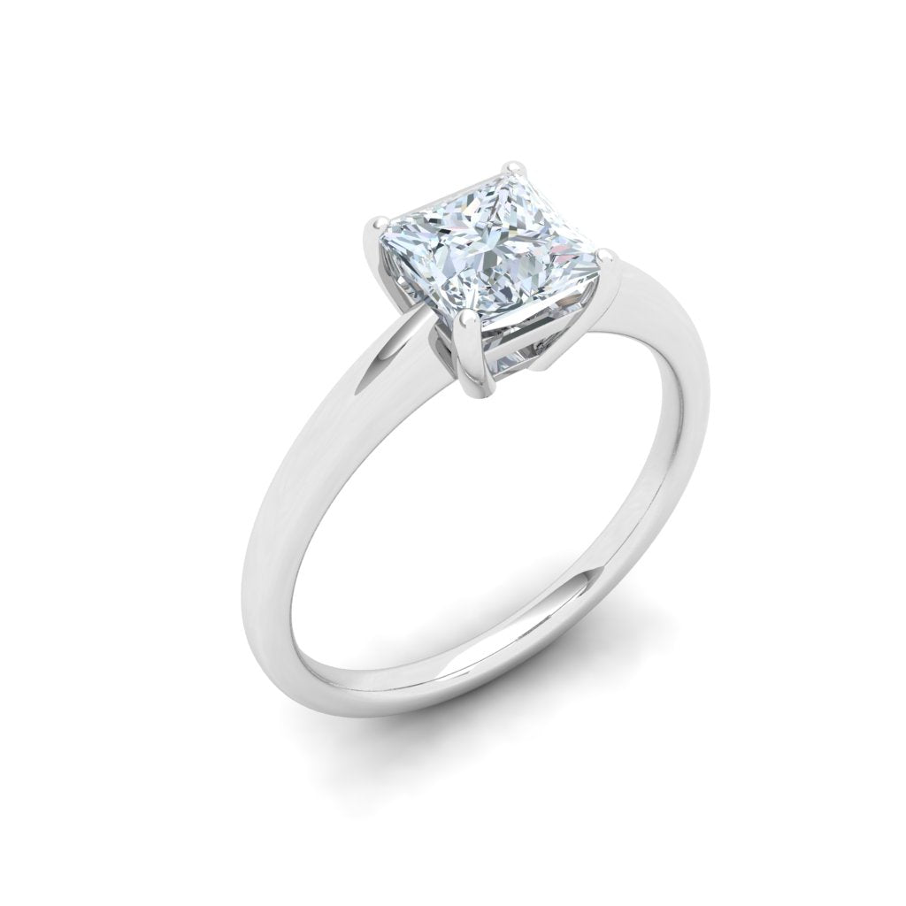 Celestia 1CT Princess Cut Solitaire Moissanite Engagement Ring White Gold