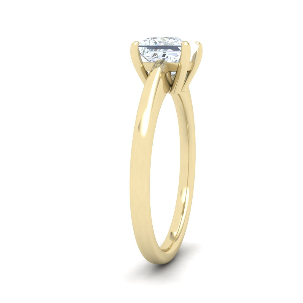 Celestia 1CT Princess Cut Solitaire Moissanite Engagement Ring Yellow Gold