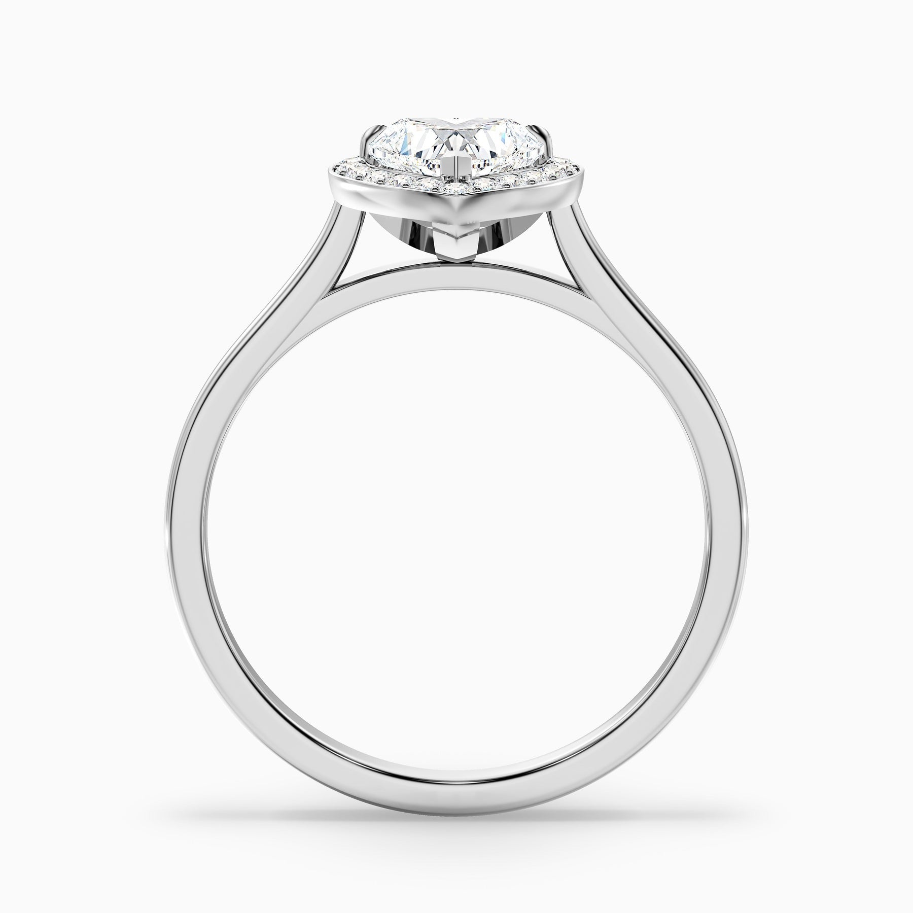 Lesotho 1 Carat 1 Carat Heart Halo Lab Grown Diamond Ring in 10k White Gold