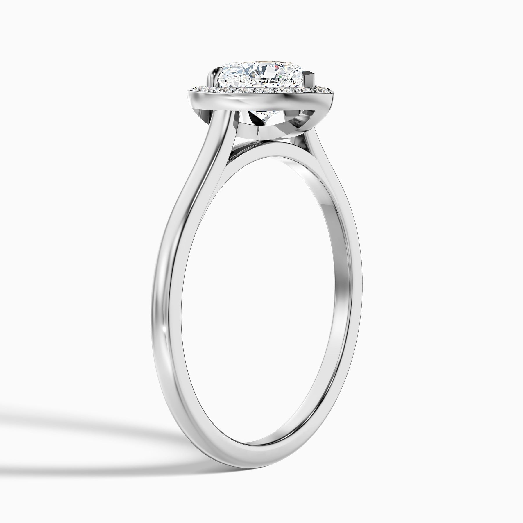 Lesotho 1 Carat 1 Carat Heart Halo Lab Grown Diamond Ring in 10k White Gold