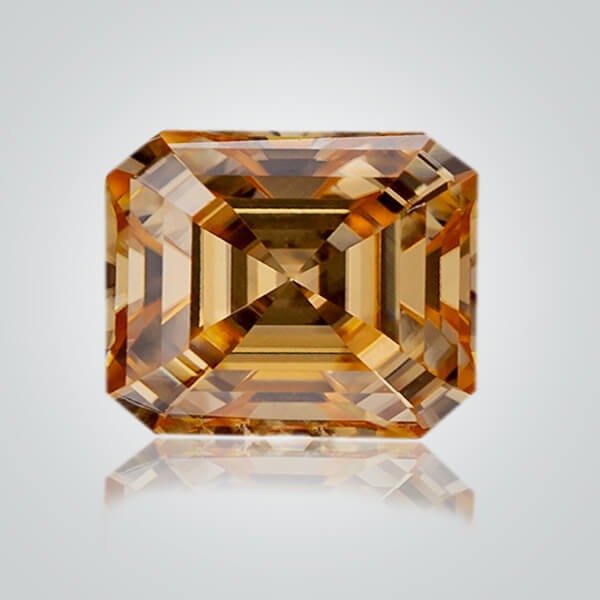 Champagne Asscher Shape Certified Moissanite