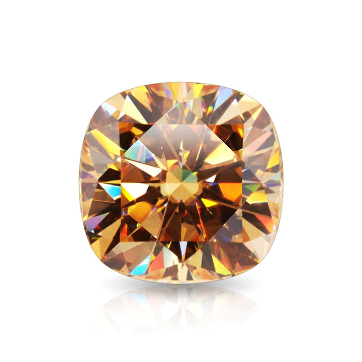 Champagne Cushion Shape Certified Moissanite