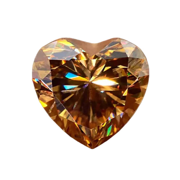 Champagne Heart Shape Certified Moissanite