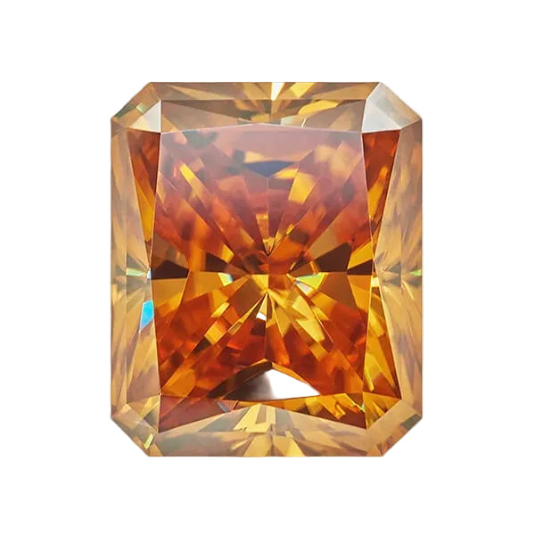 Champagne Radiant Shape Certified Moissanite