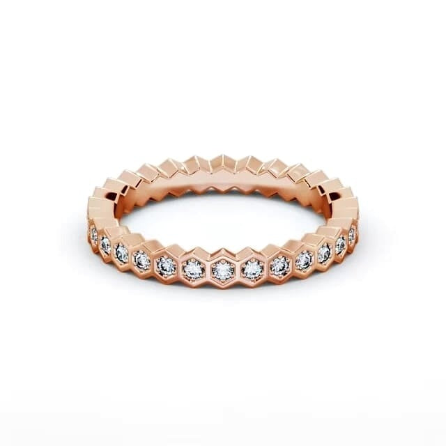 Chloe Half Eternity Round Lab Diamond Hexagon Bezel Style Ring