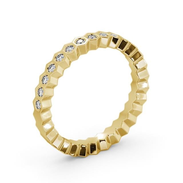 Chloe Half Eternity Round Lab Diamond Hexagon Bezel Style Ring