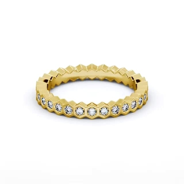 Chloe Half Eternity Round Lab Diamond Hexagon Bezel Style Ring