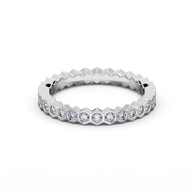 Chloe Half Eternity Round Lab Diamond Hexagon Bezel Style Ring