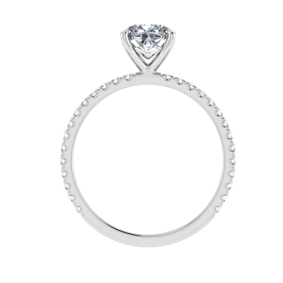 Cipher Cushion Cut Solitaire Moissanite Engagement Ring White Gold