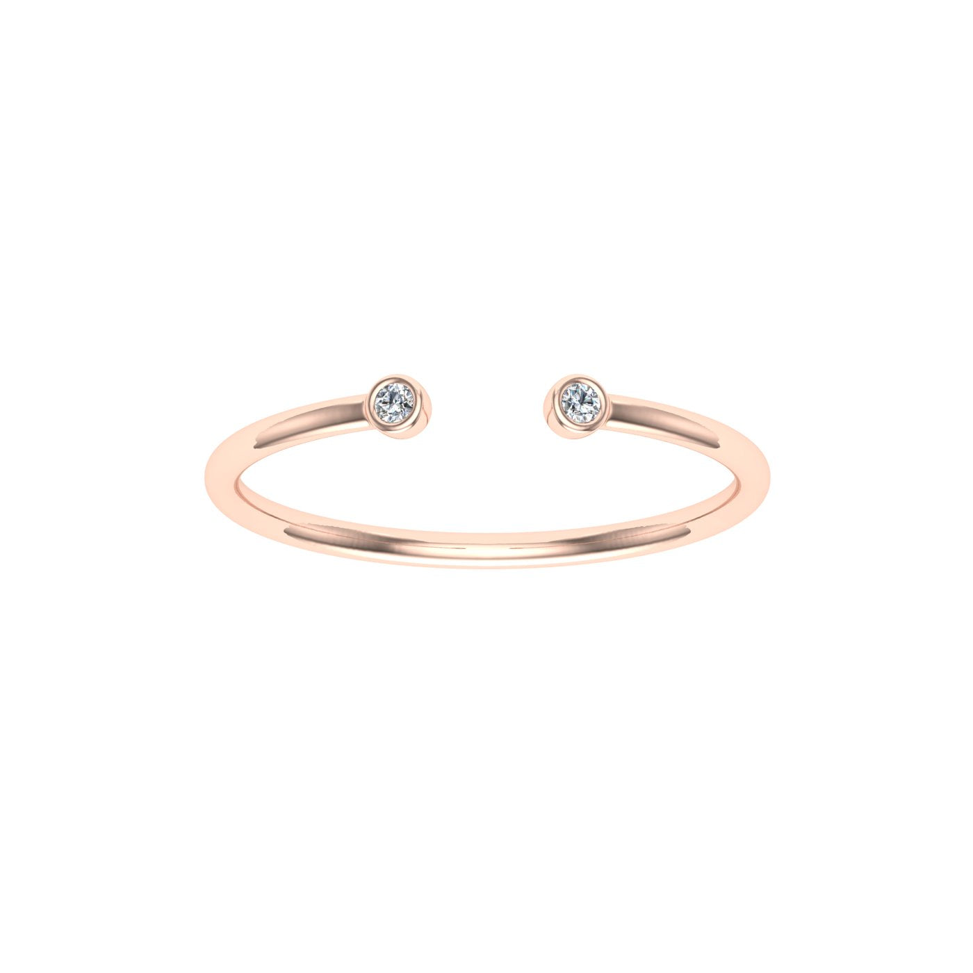 Circle Open Moissanite Wedding Band Rose Gold