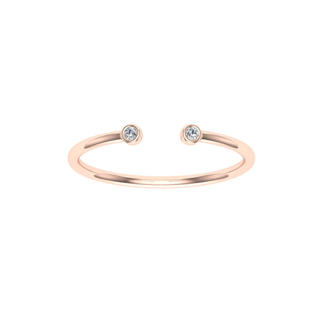 Circle Open Moissanite Wedding Band Rose Gold