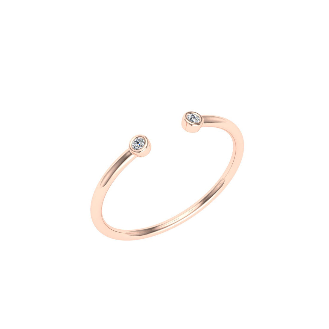 Circle Open Moissanite Wedding Band Rose Gold