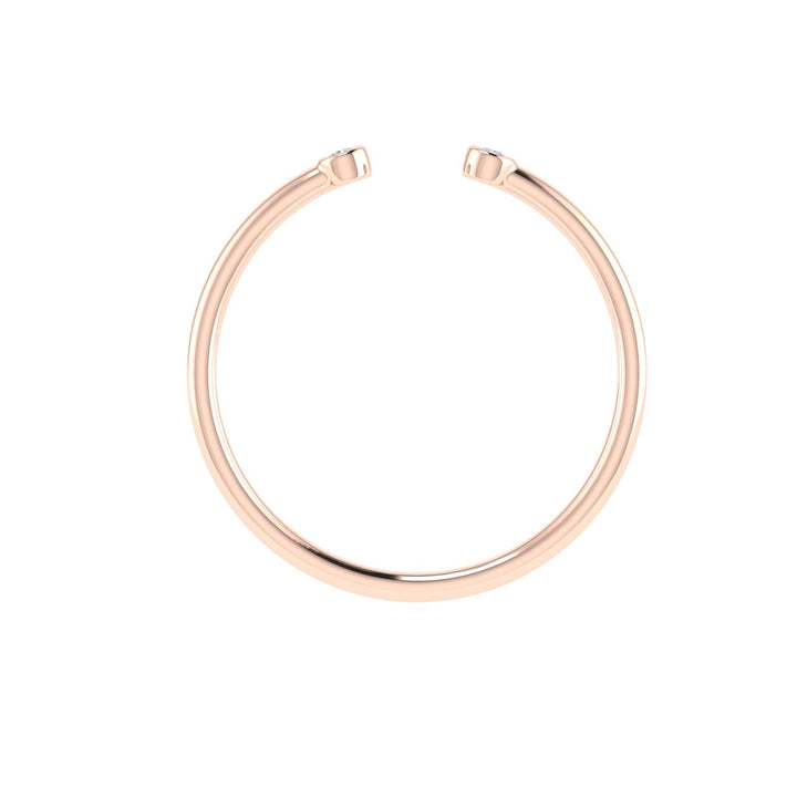 Circle Open Moissanite Wedding Band Rose Gold