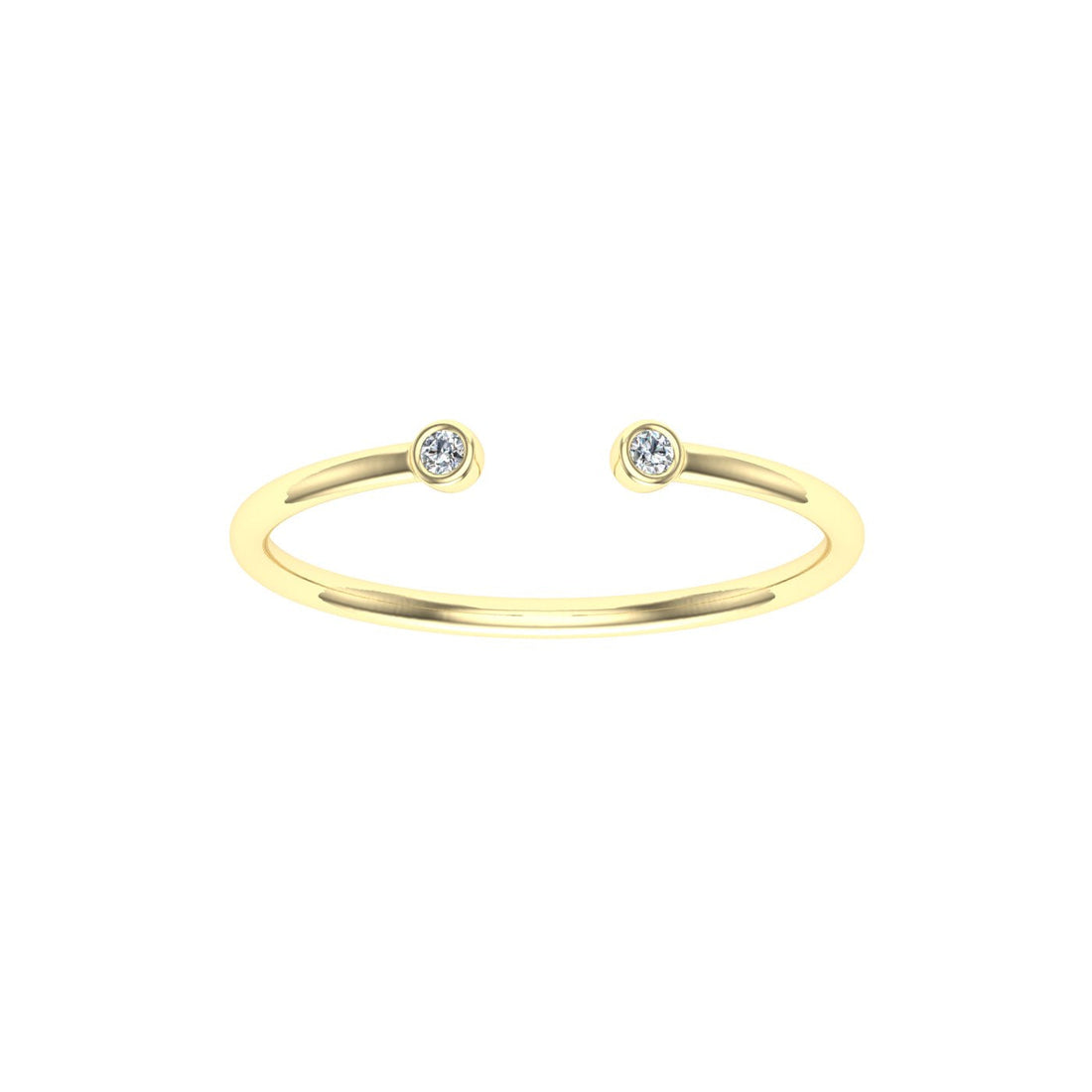 Circle Open Moissanite Wedding Band Yellow Gold