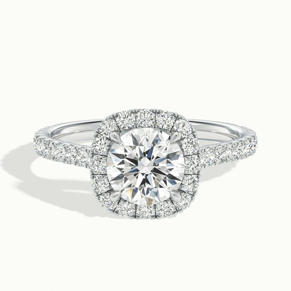 Classic Assassin Round Halo Moissanite Engagement Ring