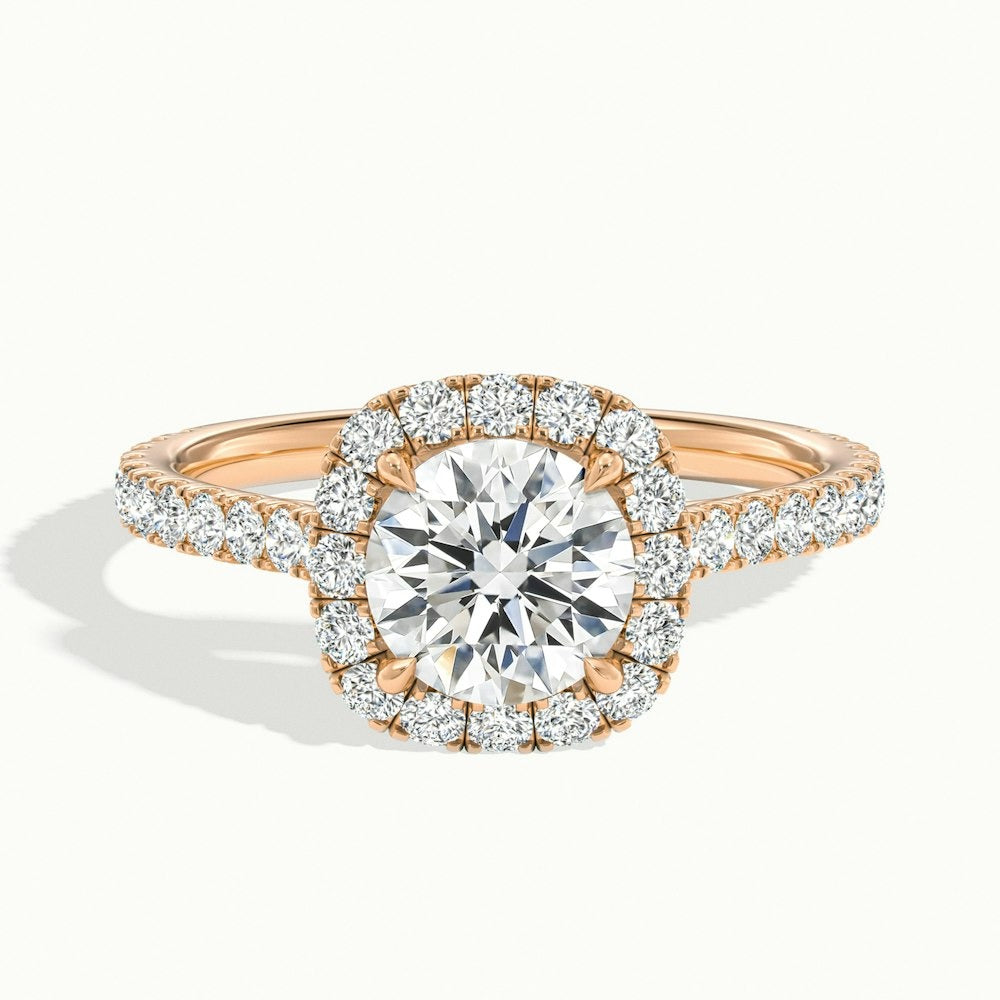 Classic Assassin Round Halo Moissanite Engagement Ring