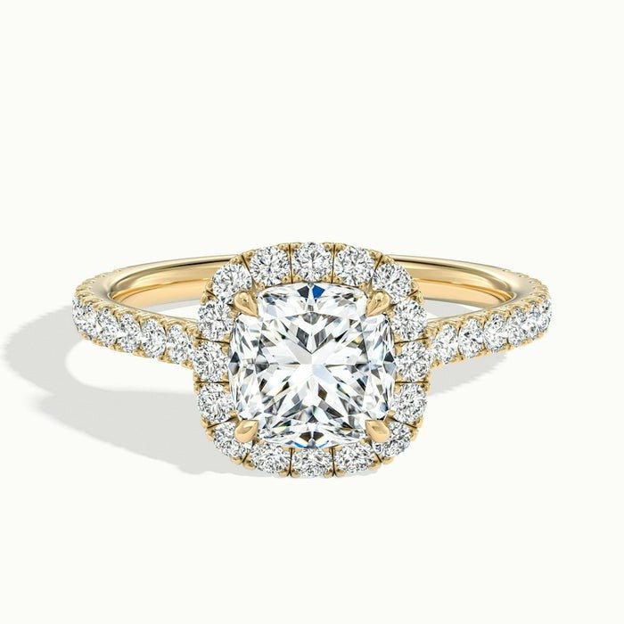 Classic Cushion Scallop Oberon Moissanite Engagement Ring