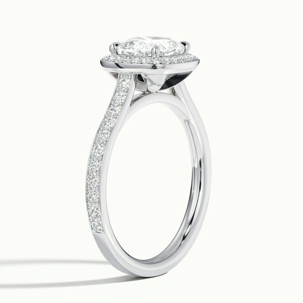 Classic Cushion Cut Halo Moissanite Engagement Ring