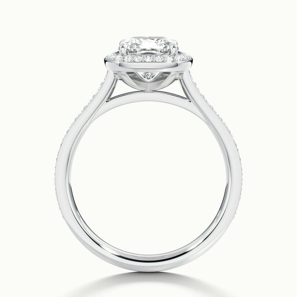 Classic Cushion Cut Halo Moissanite Engagement Ring