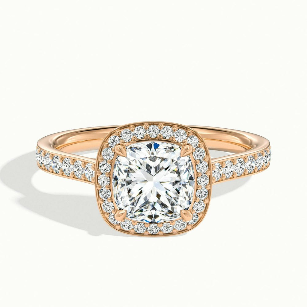 Classic Cushion Cut Halo Moissanite Engagement Ring