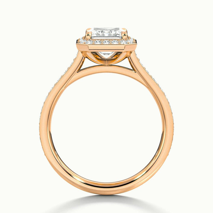 Classic Emerald Cut Halo Moissanite Engagement Ring