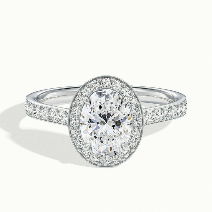 Classic Oval Cut Halo Moissanite Engagement Ring