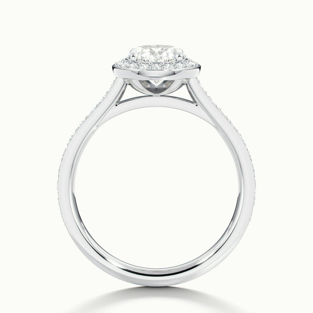 Classic Oval Cut Halo Moissanite Engagement Ring